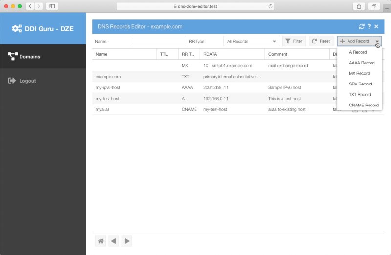 DNS Zone Editor - Record Add